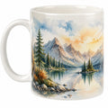Kaffeetasse 350ml mit Berglandschaft - Mehrfarbig