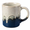 Keramikbecher 350 ml mit Tropfen-Design, Blau/Beige