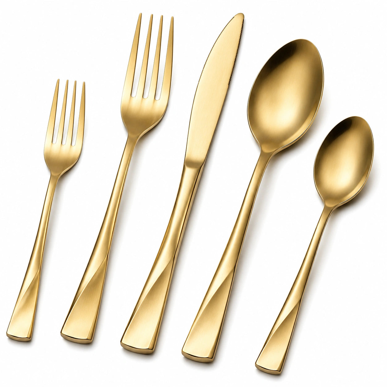 Elegantes 5-teiliges Besteckset in Gold