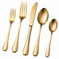 Elegantes Goldfarbenes Besteckset aus Edelstahl
