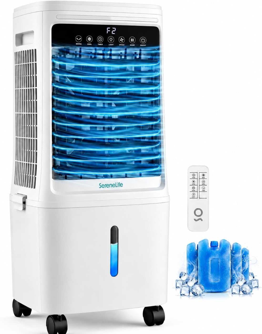 SereneLife Klimaanlage ohne Abluftschlauch, Für Zuhause, Schlafzimmer, 25 l, 80 W, 65 dB, 83 cm, 7 kg