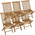 Happy Garden 6er Set klappbaren Gartenstühlen aus Teakholz Lombok., Stuhl, Praktisch, 90 cm, 45 cm