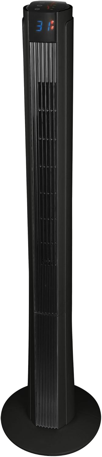Syntrox Germany XXL Turmventilator TFT-50 W-DTP Black Tower Ventilator mit Fernbedienung, Standventilator, Säulenventilator, 7,5 Stunden, 1,20 m