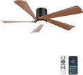 Ohniyou Deckenventilator mit Beleuchtung, 5-Blatt-Deckenventilator, Minimalistisch, Schlafzimmer, 30 dB, 2 Stunden, APP, LED