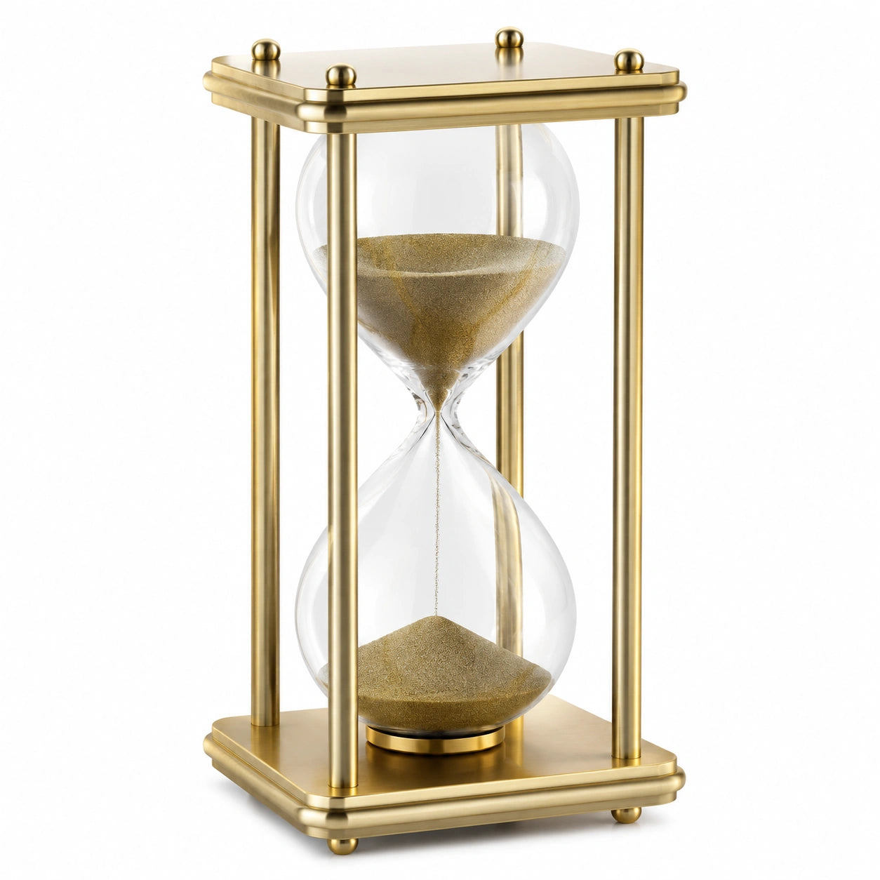 Elegante Sanduhr aus Glas mit Goldrahmen, 30 Minuten
