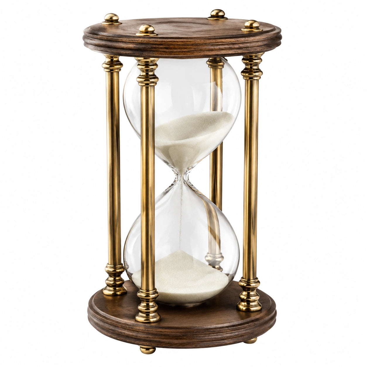 Sanduhr 30 Minuten Holz und Gold Handgefertigt