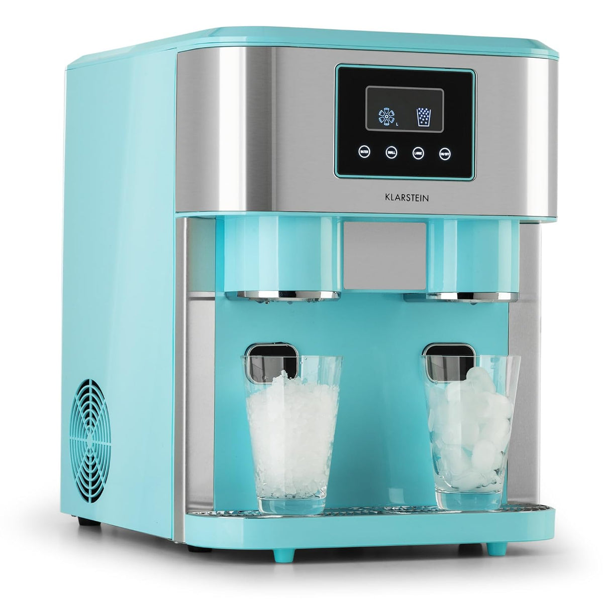 Klarstein Eiswürfelmaschine Klein, Eisbereiter, Für Zuhause, Camping, 12 Minuten, 12 W, 1,8 l, 15 kg, 45,3 cm, 16,5 kg, Weiß
