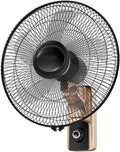 JKJZSALJ Wandventilator, Metall-Wandventilator Zur Kühlung, Fernbedienung, Wand-Oszillationsventilator, Wandventilatoren, Schwarz/Grau/Gold