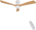 AUTODAY Holz Deckenventilator mit Beleuchtung, 6 Geschwindigkeiten, 38 W, 24W, 132 cm, Fernbedienung, LED-Beleuchtung, Timer, Holz/Weiß