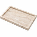 Rechteckiges Tablett Travertin Beige 30x20cm