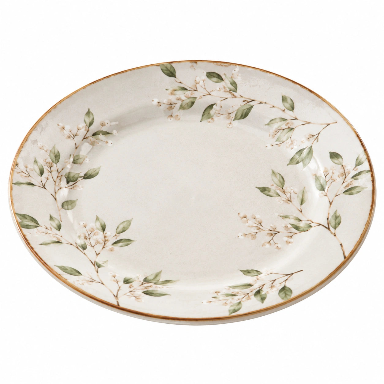 Runder Essteller mit Blumendekor, 27 cm