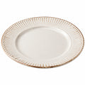 Keramikteller Rund 28 cm Creme mit Geriffeltem Rand