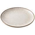 Eleganter runder Essteller mit Riffelstruktur 27 cm Elfenbein