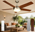 Omdekor Deckenventilator mit Beleuchtung, Leiser DC-Ventilator 132 cm mit Fernbedienung, Dimmbare Lampe 3000K-6500K, 6 Geschwindigkeiten