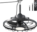 BKZO Deckenventilatorleuchte Außenbereich Deckenventilator mit Beleuchtung, IP44 Wasserdicht, 6 Lüftungsgeschwindigkeiten, 6 L, Fernbedienung