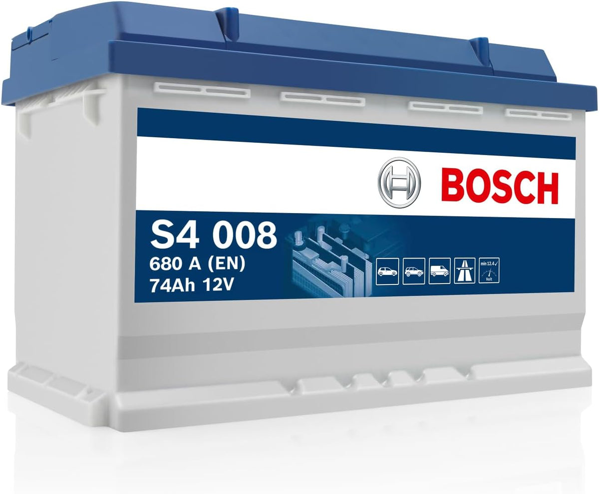 Bosch S4 008 Autobatterie 74 Ah - 680 A - 12 V, Starterbatterie, 278 mm, 175 mm, 190 mm