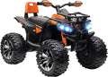HOMCOM Elektro-Kinderquad 12 V/10 Ah für 3–5 Jahre, 3–8 km/h, 2 Motoren, Vor-/Rückwärtsgang, MP3, USB/TF, bis 45 Min. Fahrzeit, Orange