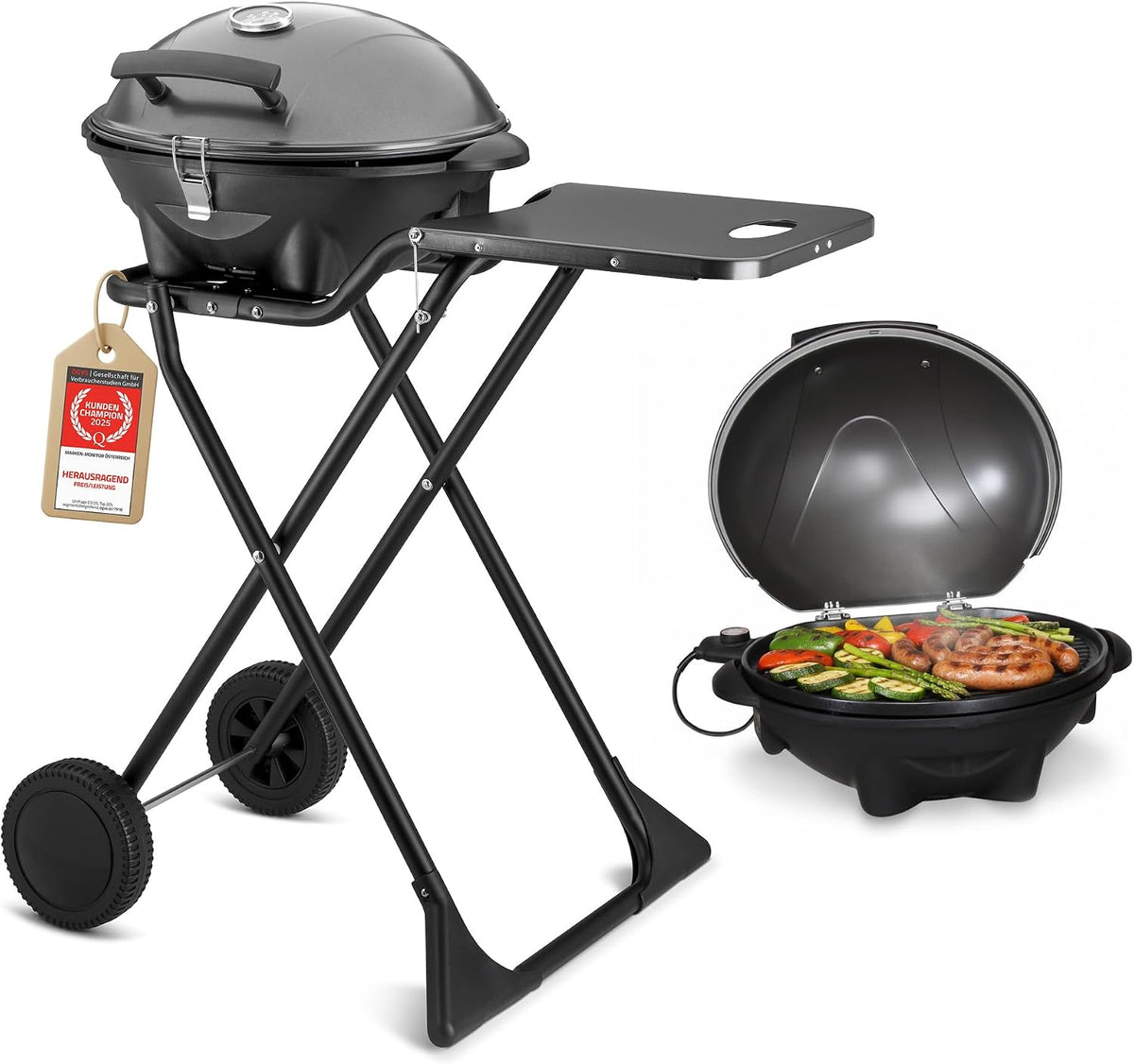 TZS First Austria - Elektrogrill, Tischgrill, Standgrill, Terrasse, 81 cm, 33,5 cm, 2000-2400 W, 290 cm