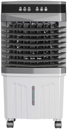 Generic Tragbarer Verdunstungskühler Mobile Klimaanlage, 3 Geschwindigkeiten leise Kühlung für Schlafzimmer Bürogarage, Schwarz/Weiß, Oszillation