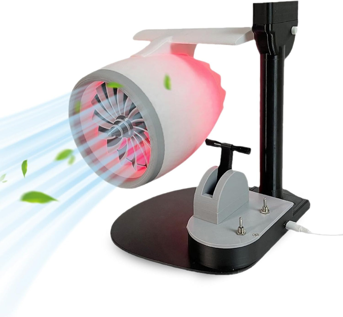 Generic Tischventilator, 2-in-1-turbofan-ventilator Für Den Persönlichen Gebrauch, Tragbarer Luftzirkulator Für Schlafzimmer, Weiß/Schwarz