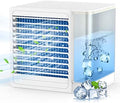 Generic Tragbarer Verdunstungskühler Mobile Klimaanlage, einstellbarem LED-Licht und leisem Betrieb für Zuhause und Büro, Beleuchtung, Weiß/Blau