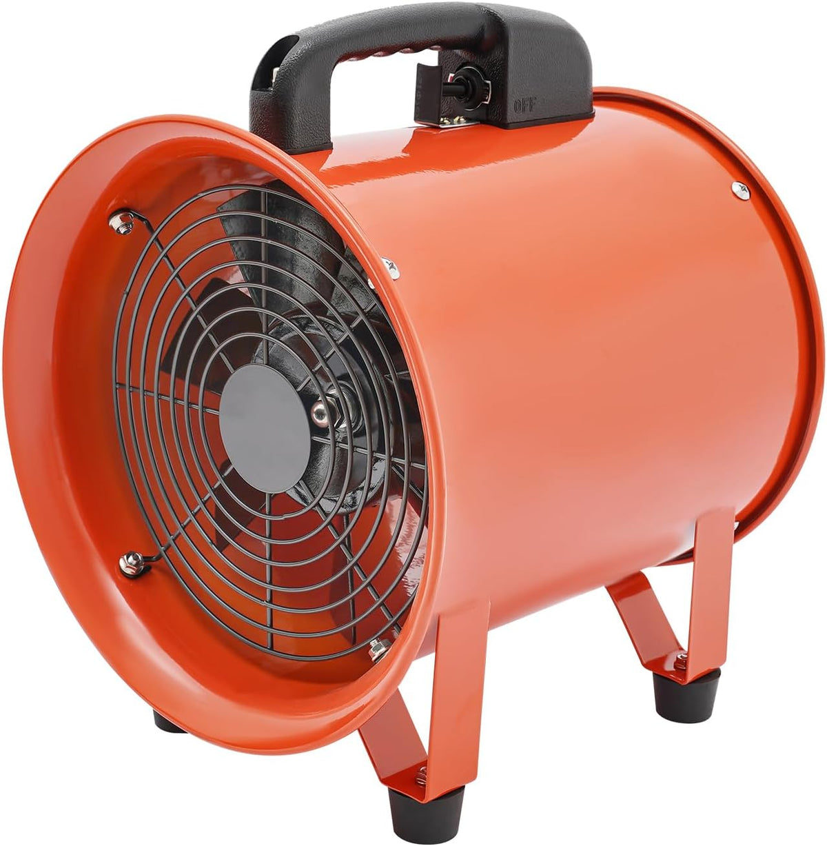 Dettchan Industrieventilator Axialgebläse Industrielüfter Ventilator, für Fabriken Bauernhöfe mit 10M Schlauch, wasserbeständig, Orange/Schwarz