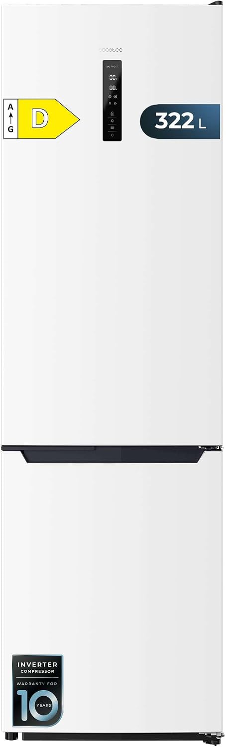 Cecotec Kombi-Kühlschrank Bolero CoolMarket Combi 322T White D. Total No Frost, 322 l, LED, Türalarm