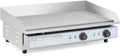 Royal Catering Gastro Grillplatte elektrisch doppelt 2 × 2200 W 50-300 °C 730 × 400 mm, Praktisch, Tischgrill, 2.200 W, 10 mm, Thermostat, Edelstahl