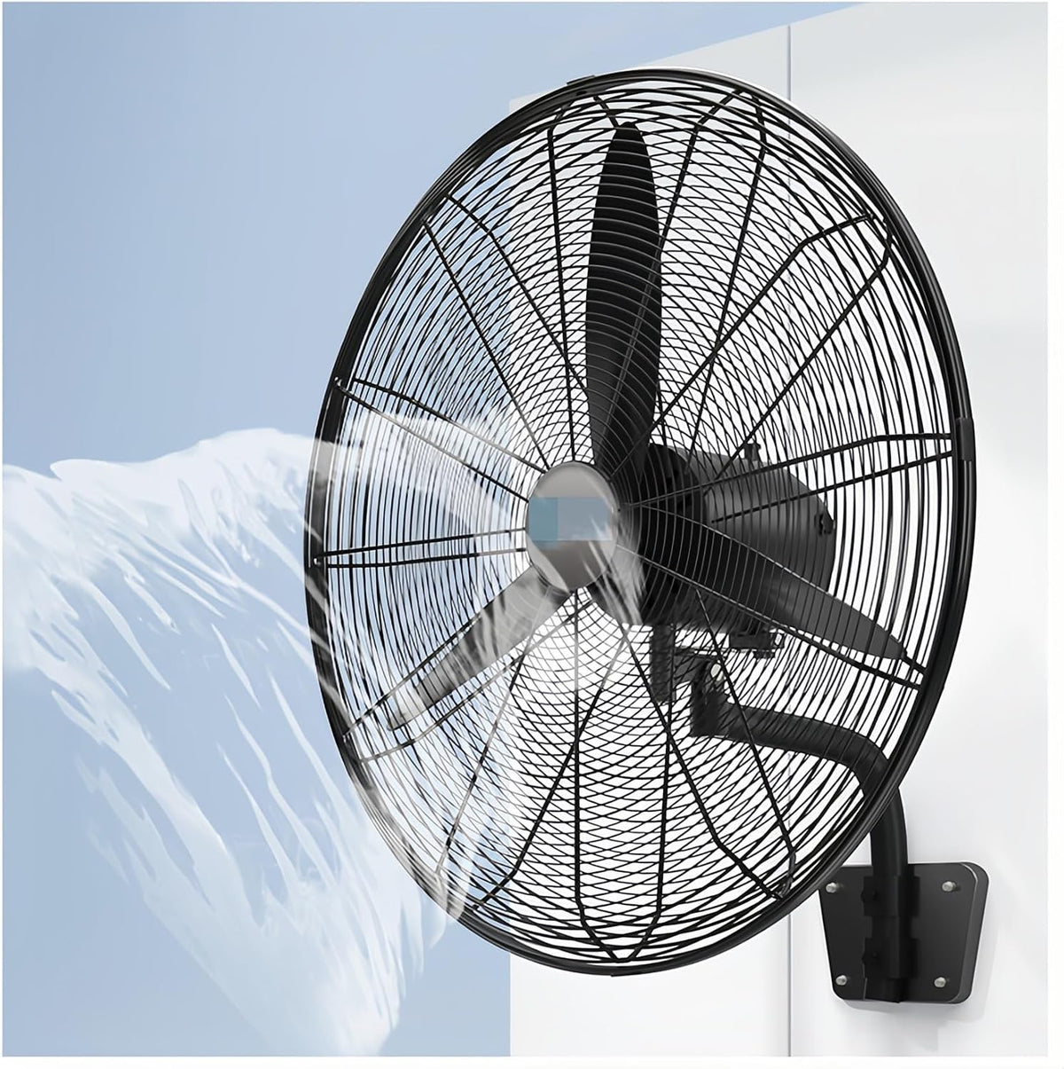 JKJZSALJ Wandventilator, Oszillierender Wandventilator Für Garage Oder Werkstatt, Ganzmetallkonstruktion, Motor Mit Doppelkugellager, Ein