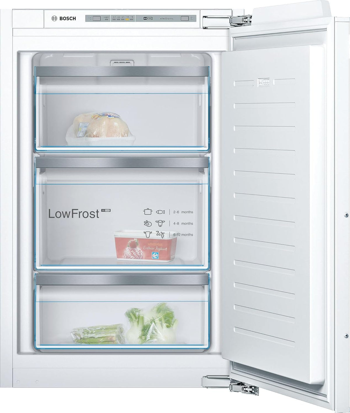 Bosch GIV21AFE0 Serie 6 Einbau-Gefrierschrank, 26 cm, 13 Stunden