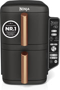 Ninja Double Stack XL Heißluftfritteuse, 9,5 l, 5 cm, 10,3 kg, Schwarz