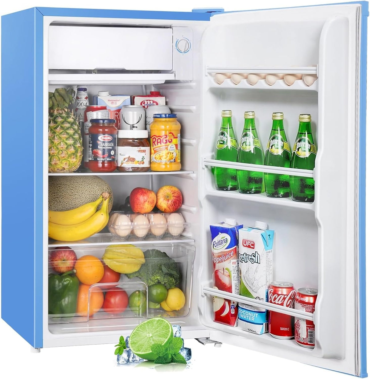 Upstreman 91 l Kleiner Kühlschrank mit Schnellkühlfach, Minimalistisch, Upstreman-Minikühlschrank, 84 cm, 0 °C, 10 °C, 0,23 kWh, 82,5 l, 8,5 l