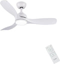 CJOY Deckenventilator mit Beleuchtung Leise, 42-Zoll-Deckenventilator, Automatisch, Weiß