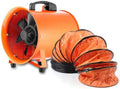 Queeucaer Tragbarer Industrieventilator Axial Gebläse, für Fabriken, Kellergeschosse, Getreidelager, wasserbeständig, Orange/Schwarz, Werften