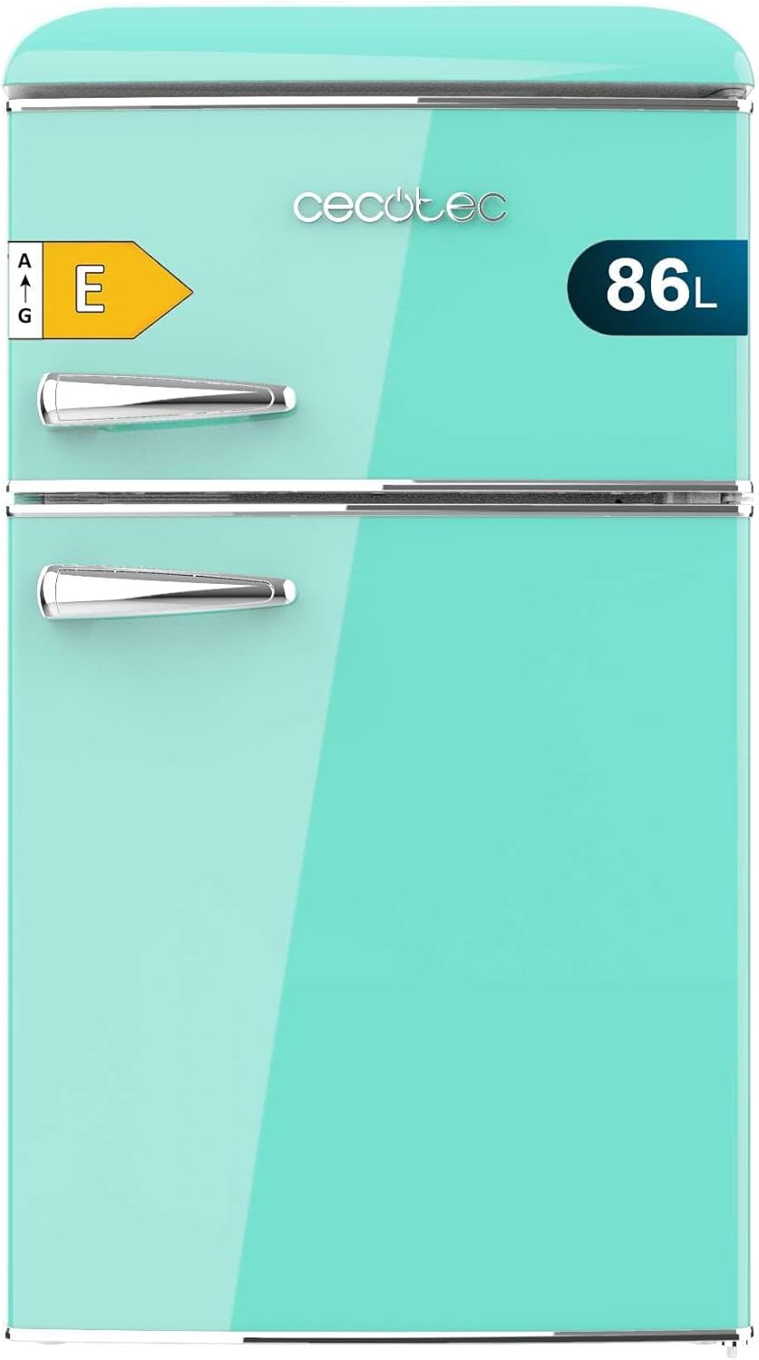 Cecotec Kleiner Kühlschrank, Retro-Kühlschrank, 86 l, 89,3 cm, 48,7 cm, Grün