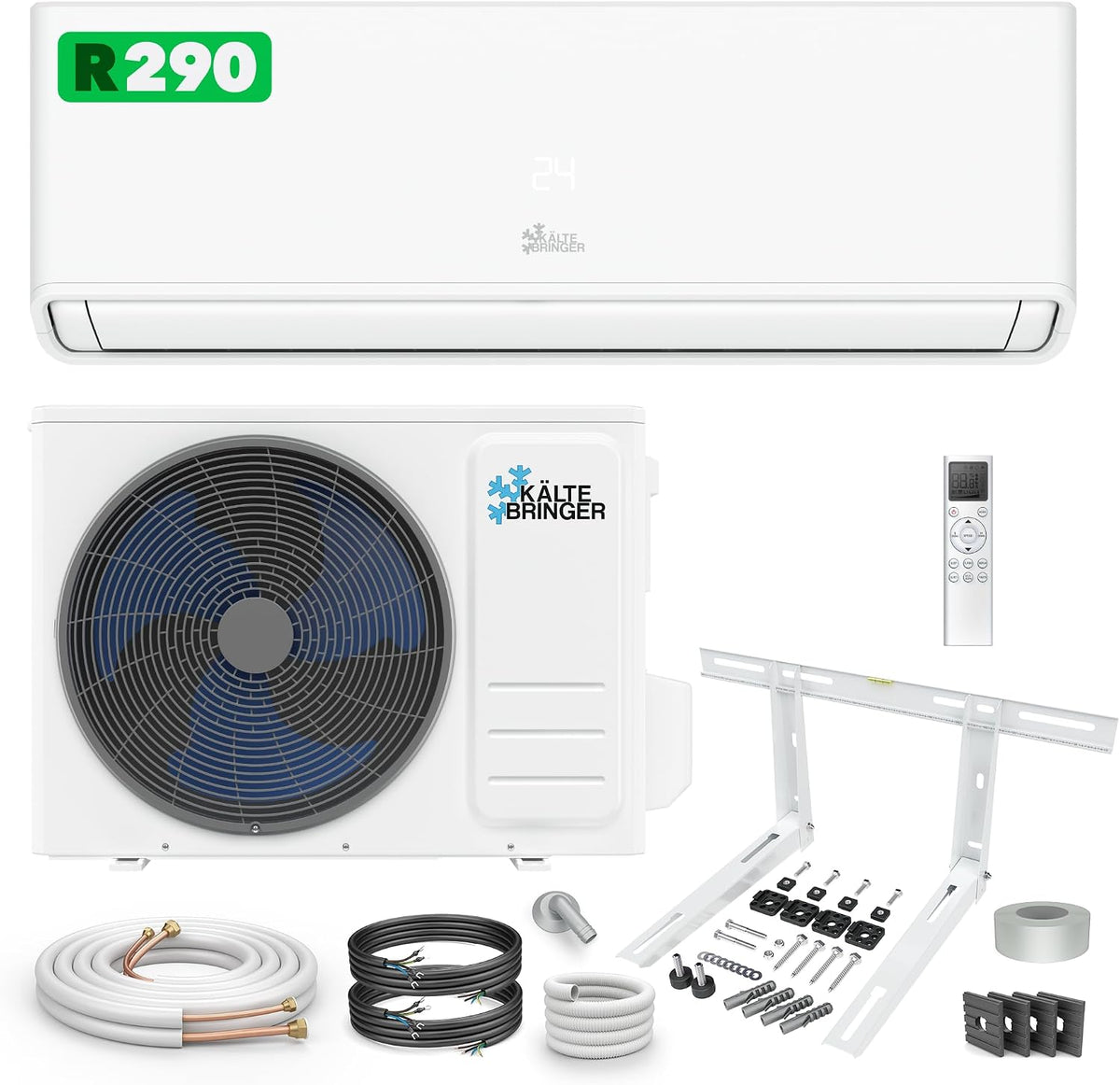 Kältebringer A+++ R290 Split Klimaanlage 12000 BTU (3,7 kW) - mit Heizfunktion, Büro, 19 dB, 5m, App