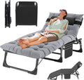 MOPHOTO Klappbarer Loungesessel 5-Position, Klappbett, Matratze, Camping