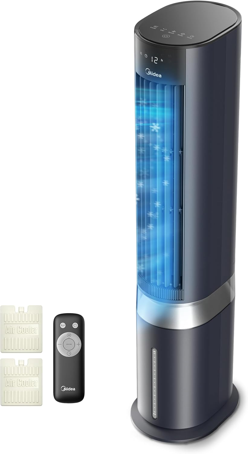 Midea Sensicool Luftkühler mit 7 l Wasserkühlung, Automatisch, Klimaanlage, 7,2 m, 1150 mm, 5 l