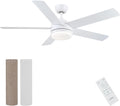CJOY Zweifarbige Schaufeln Deckenventilator mit Lampe und Fernbedienung, Automatisch, Deckenleuchte, 132 cm, 4,7 W, 6,5 W