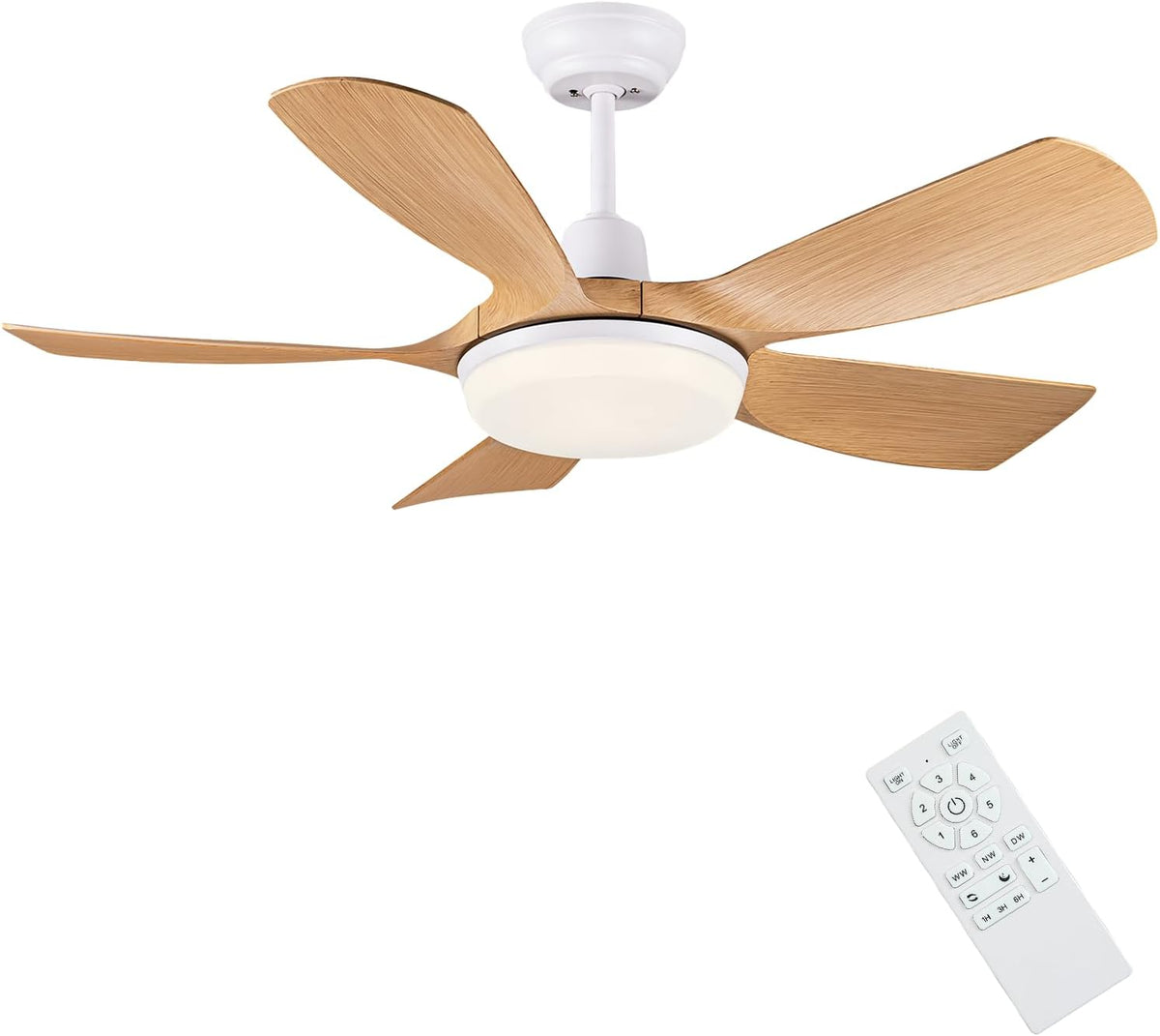 Newday Deckenventilatoren Holz Farbe, Deckenlampe, 106 cm, 35,5 cm, 4,5 kg, 5 W, 7,9 W, LED, Kunststoff