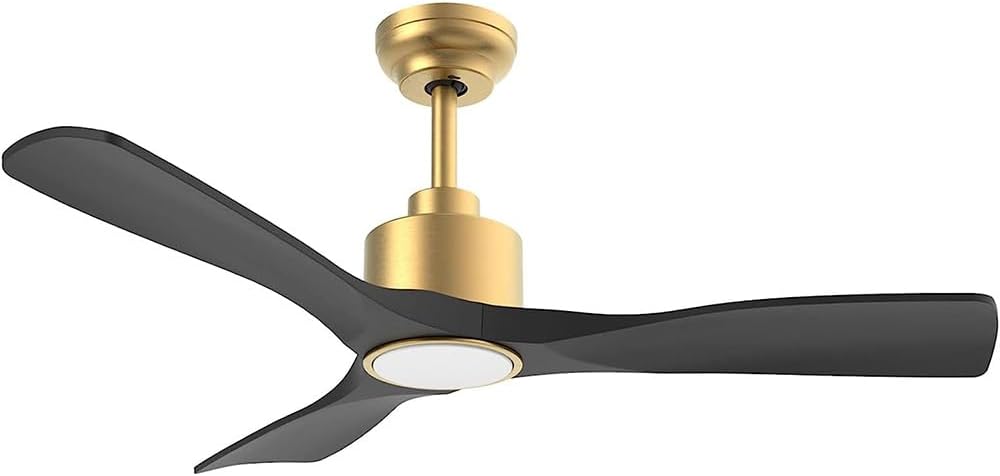 OFANTOP 132 cm elegantes Schwarz-Gold-Deckenlicht mit Lüfter, Deckenventilator, 8 Stunden, 25.4 cm, 12.7 cm, IP44