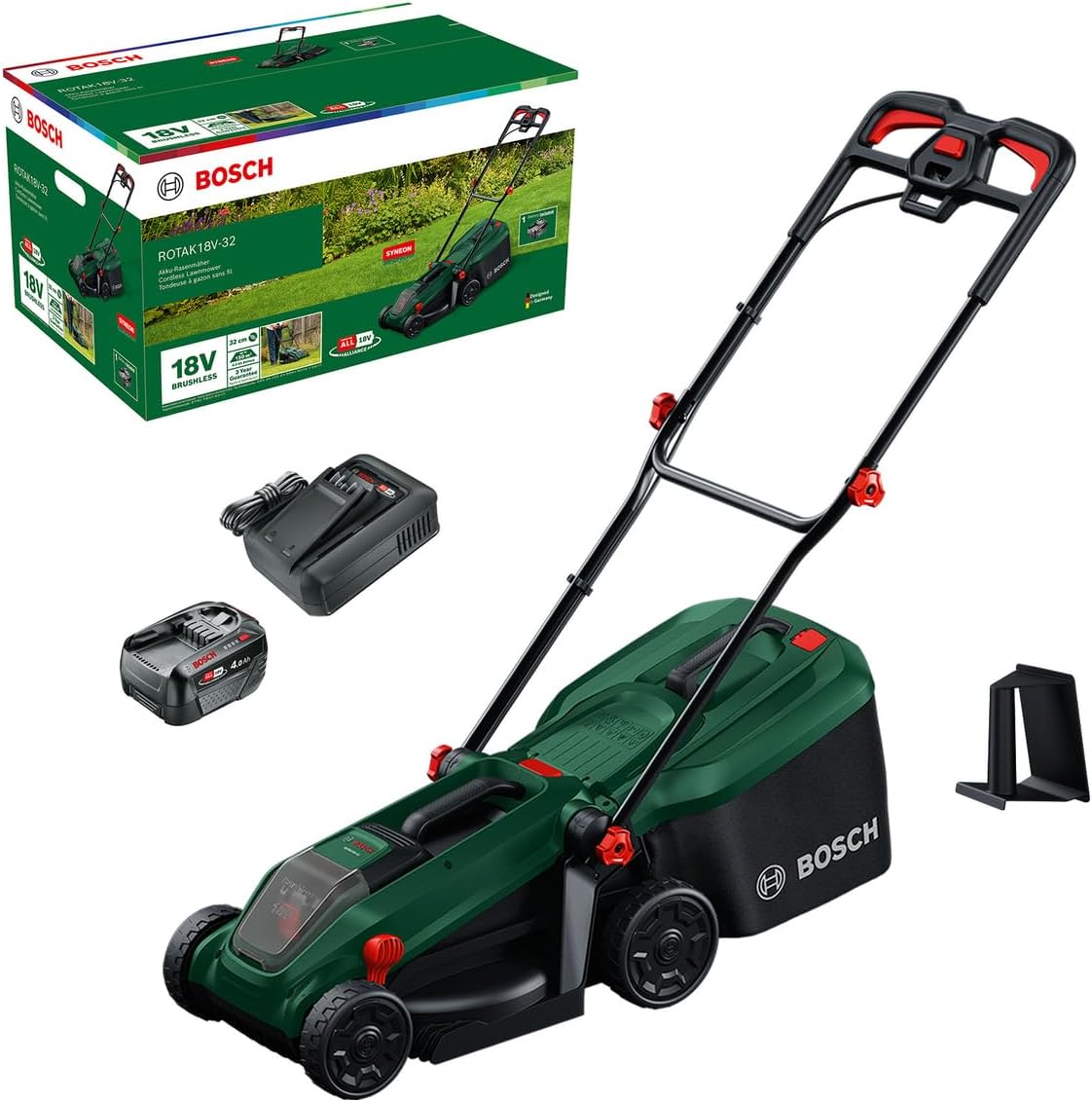 Bosch Akku-Rasenmäher ROTAK18 V-32 (Schnittbreite: 32 cm, 4,0 Ah