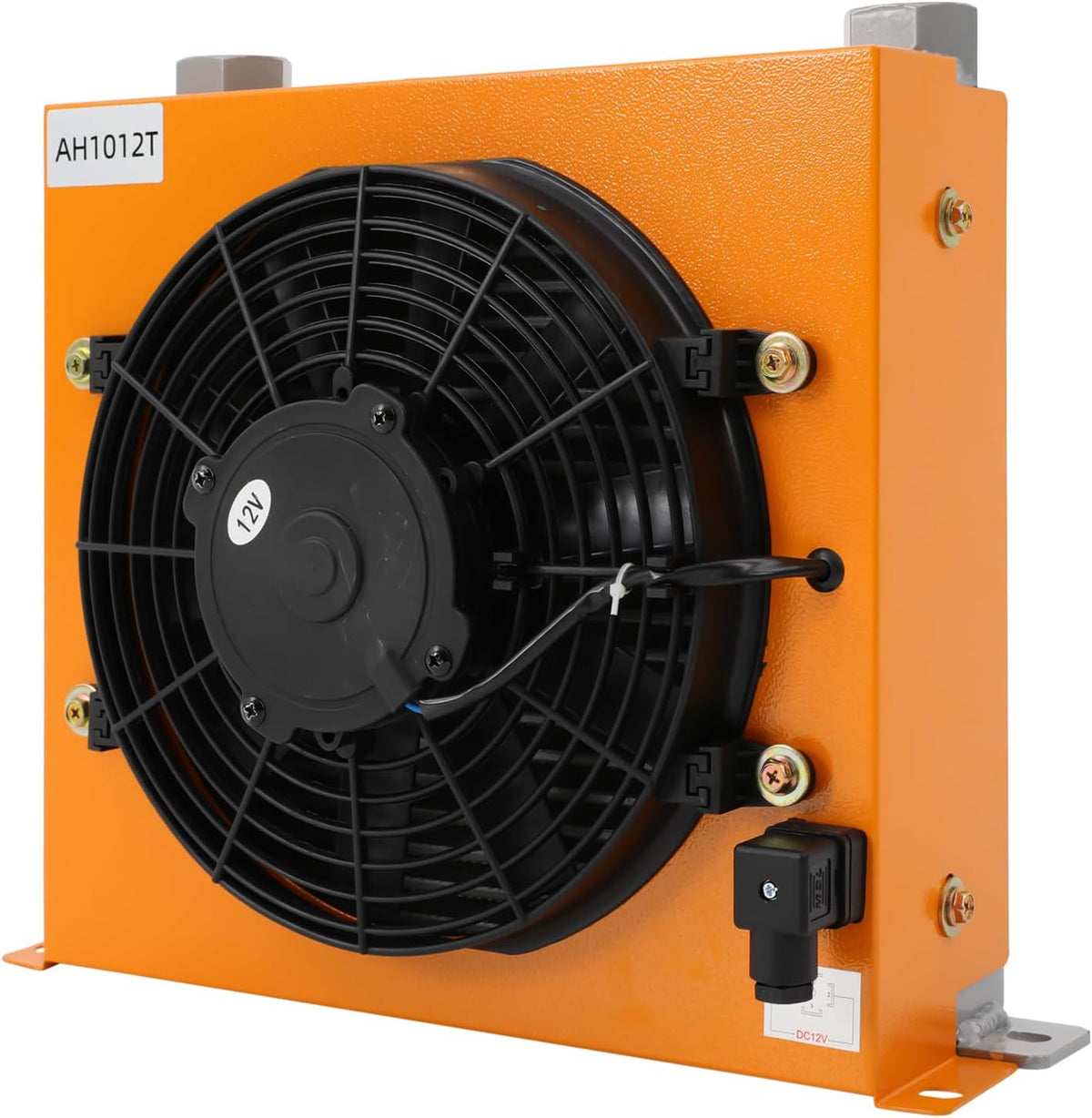 Bollomgy Hydraulischer Luftkühler, 45 dB, 100L, 12 V, 120W, für Bagger, Landmaschinen, Hydraulikmechanismen, Orange/Schwarz, Traktoren, Metall
