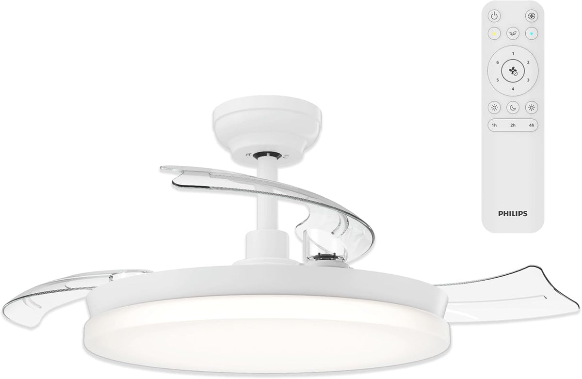 PHILIPS Solr Deckenventilator mit LED-Licht und Einziehbaren Flügeln