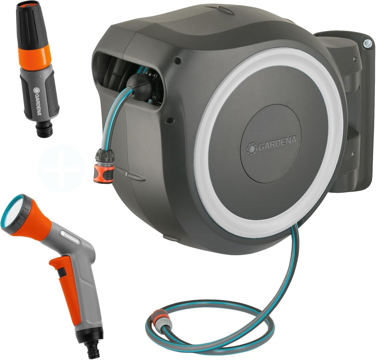 Gardena Wand-Schlauchbox RollUp XL 35 m Exklusiv für Amazon: flexible Bewässerung für, Automatisch, 13 mm