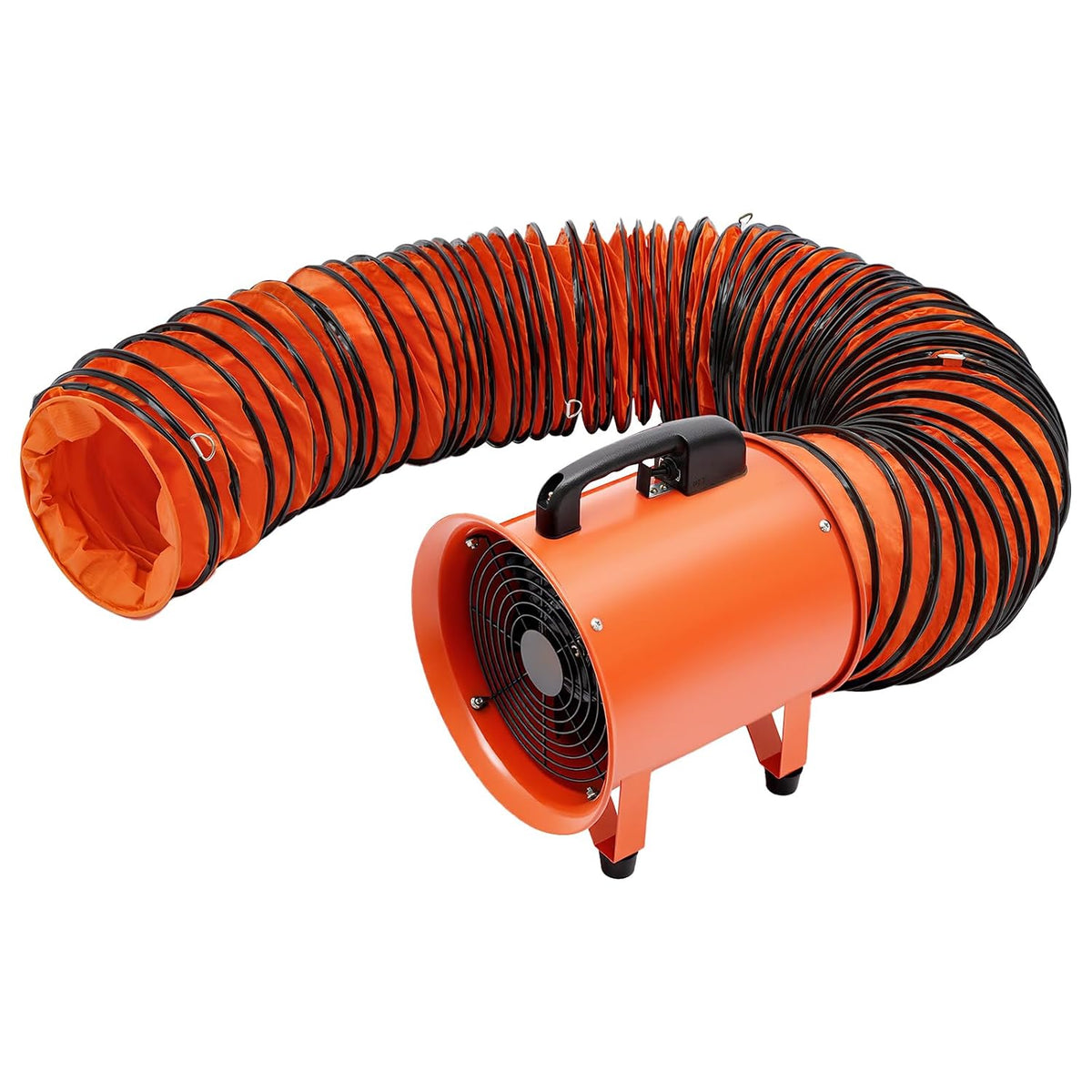 LENDISIY Axialgebläse Industrieventilator, Leistung: 320 W, Druck: 294Pa, Tragbare Bauventilator Baugebläse 2580 m3/h, Orange/Schwarz