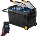 BougeRV CRD2 V2.0 Kompressor Kühlbox 49 l mit Gefrierfach Doppeltür Dualzonen Kühlbox, Automatisch, Autobatterie, Camping, 12 V, 230 V, 15 Minuten