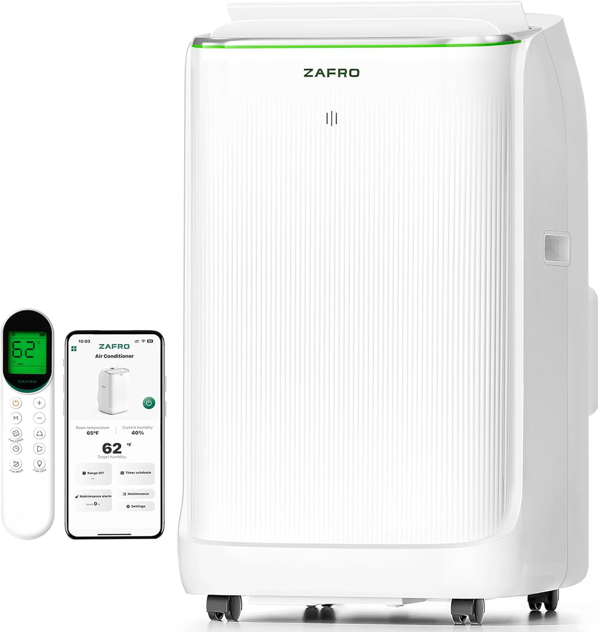ZAFRO Inverter Tragbare Klimaanlage, 42 dB, APP