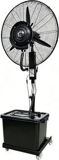 Meedlopia Ventilator innen außen Standventilator, 90° Oszillierender Nebelkühler mit Rollen für Terrasse, 3 Geschwindigkeitsstufen, Luftbefeuchtung