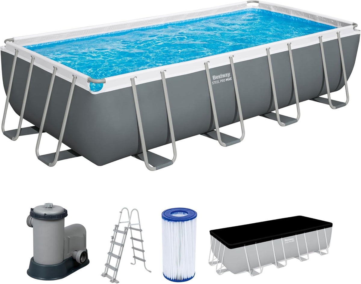 Bestway Steel Pro Max Aufstellpool-Set, 48 Zoll, 5,49 m, 2,74 m, 1,22 m, 5678 l, Blau